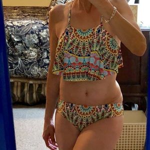 a.n.a. bohemia print bikini, size 10